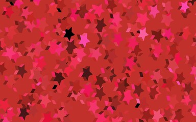 Dark Pink vector template with sky stars.