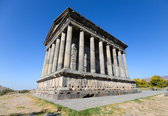 Temple of Garni in Garni, Armenia. Tourist attraction and central shrine of Hetanism, the Armenian...