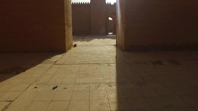 arial view of Babylon Citadel in Hilla , iraq