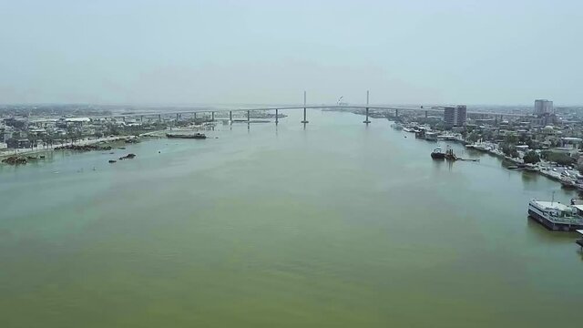 arial view of The Bridge in Basrah city in Iraq