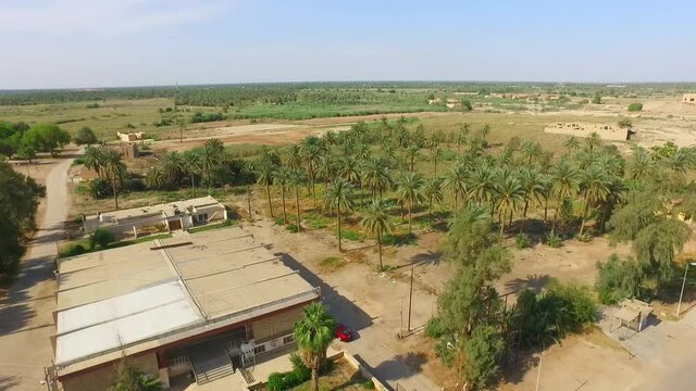 arial view of Babylon Citadel in Hilla , iraq