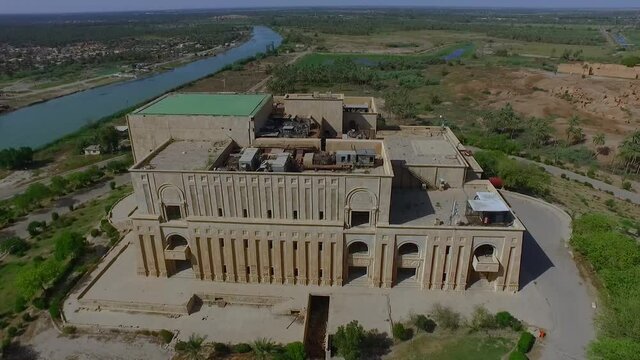 arial view of Babylon Citadel in Hilla , iraq