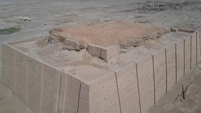 arial view of Great Ziggurat of Ur one of Oldest temples in iraq 2050 BC