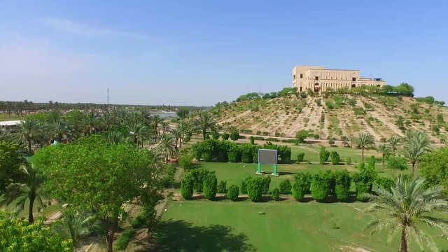 arial view of Babylon Citadel in Hilla , iraq