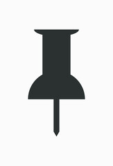 Push pin vector icon isolated on white background.