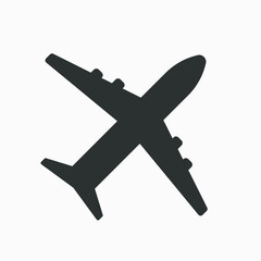 Obraz premium Airplane vector icon isolated on white background.