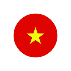 Round Vietnamese flag vector icon isolated on white background. The flag of Vietnam in a circle.