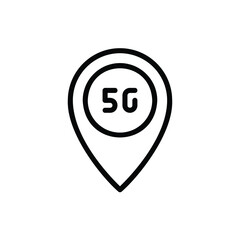 5G Location Marker Line Icon Logo Illustration Vector Isolated. 5G and Technology Icon-Set. Suitable for Web Design, Logo, App. 64x64 Pixel Perfect.