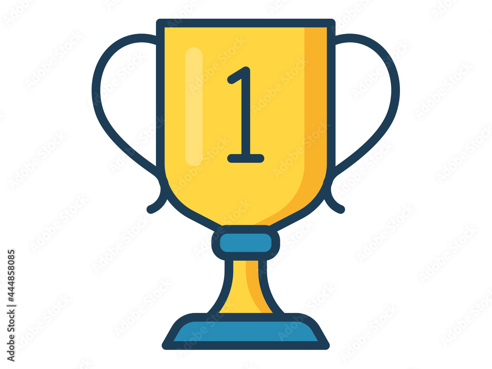 Poster goblet trophy single isolated icon with filled line style