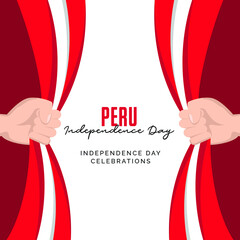 peru independence day. peru national day celebrations banners design template. - obrazy, fototapety, plakaty