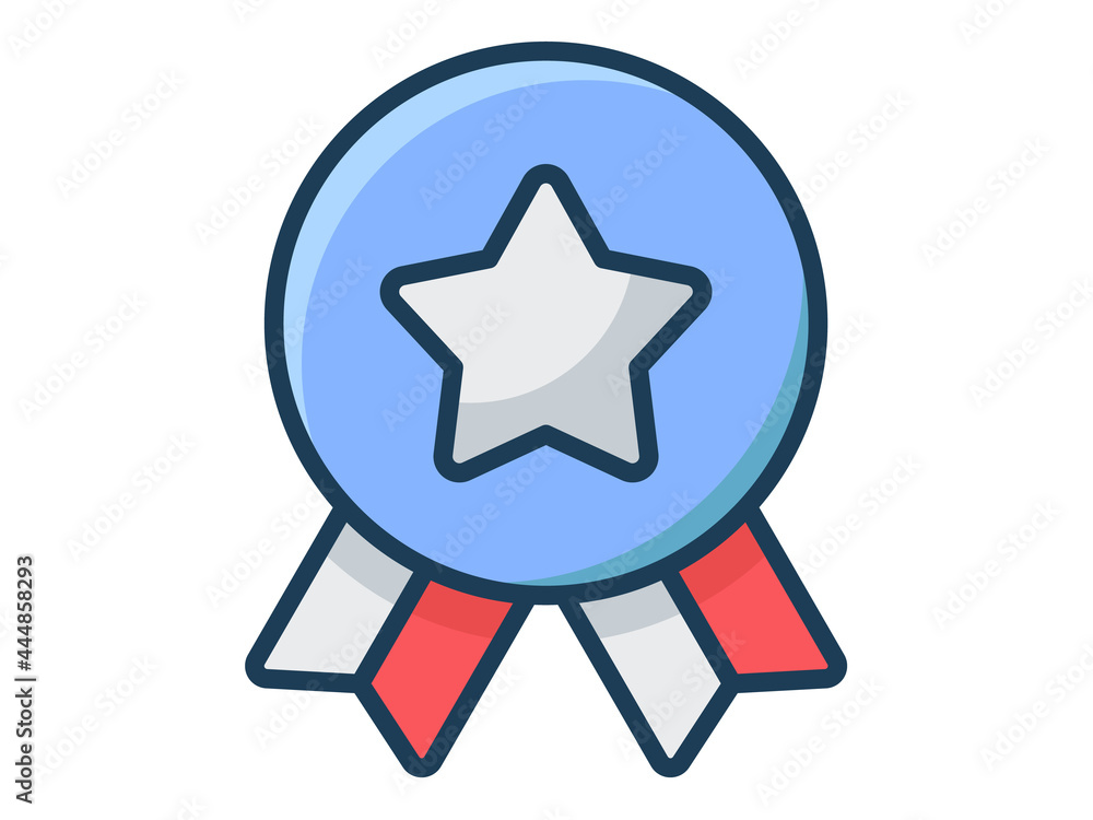 Poster badge star single isolated icon with filled line style