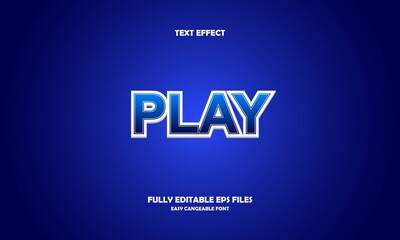 Editable text effect play title style