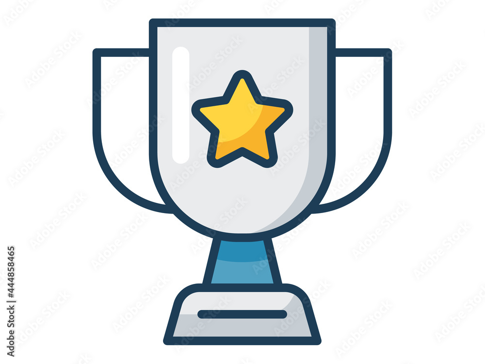 Poster cup trophy single isolated icon with filled line style