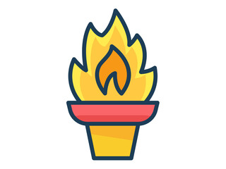 torch fire olympic single isolated icon with filled line style