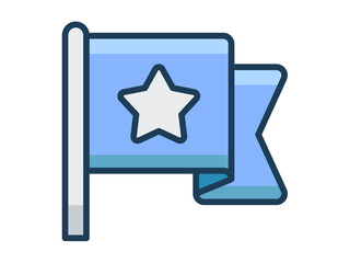 flag star single isolated icon with filled line style