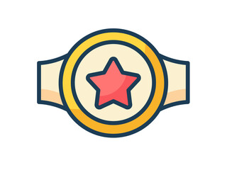 champion belt single isolated icon with filled line style