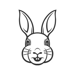 Morabbit head vector illustration. rabbit outline graphic.bile