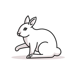 rabbit vector illustration. rabbit outline graphic.