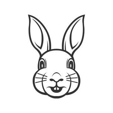 Morabbit head vector illustration. rabbit outline graphic.bile