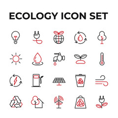 Ecology set icon, isolated Ecology set sign icon, vector illustration