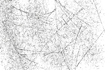 Grunge black and white pattern. Monochrome particles abstract texture. Background of cracks, scuffs, chips, stains, ink spots, lines. Dark design background surface..