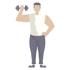 Cartoon Character Men Flat Style Simple Modern Various Pose