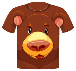 Fototapeta premium Front of t-shirt with grizzly bear pattern