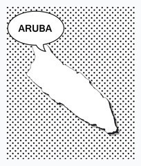 Pop art map of Aruba