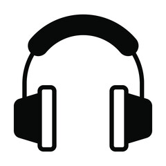 headphone vector Icon-  Black style high quality vector illustration.