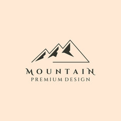 vector of mountain line art logo symbol illustration design