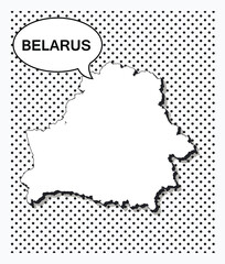Pop art map of belarus