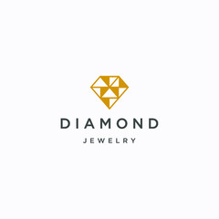 Minimalist elegant Diamond logo design with line art style