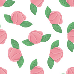 Seamless pattern with vintage roses. Floral background. Wallpaper with flowers and leaves.