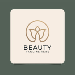 Beauty monogram health flower logo spa. Logo can be used for icon, brand, identity, wellness, yoga, decoration, and salon