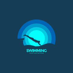 Fototapeta premium Creative swimming design concepts, illustrations, vectors