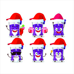 Santa Claus emoticons with grapes juice cartoon character. Vector illustration