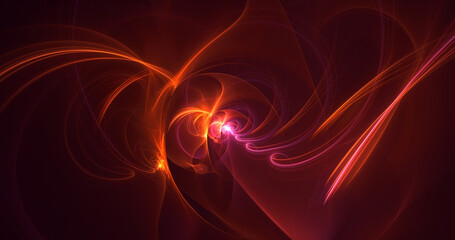 3D rendering abstract multicolor fractal light background