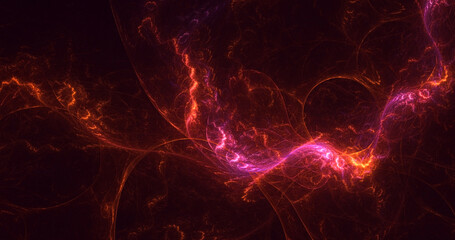 3D rendering abstract multicolor fractal light background