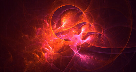 3D rendering abstract multicolor fractal light background