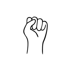 Power. Gesture human hand. Vector doodle illustration.