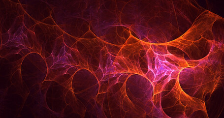 3D rendering abstract multicolor fractal light background