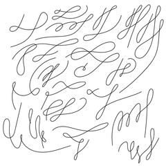 rosettes and curls set of abstract elements for design and decor