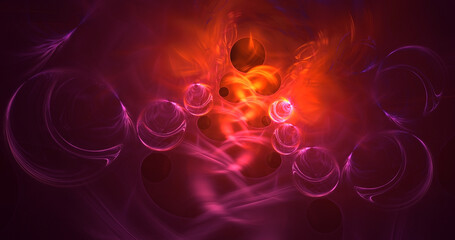 3D rendering abstract multicolor fractal light background