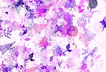 Light Purple vector elegant pattern with trees, branches.