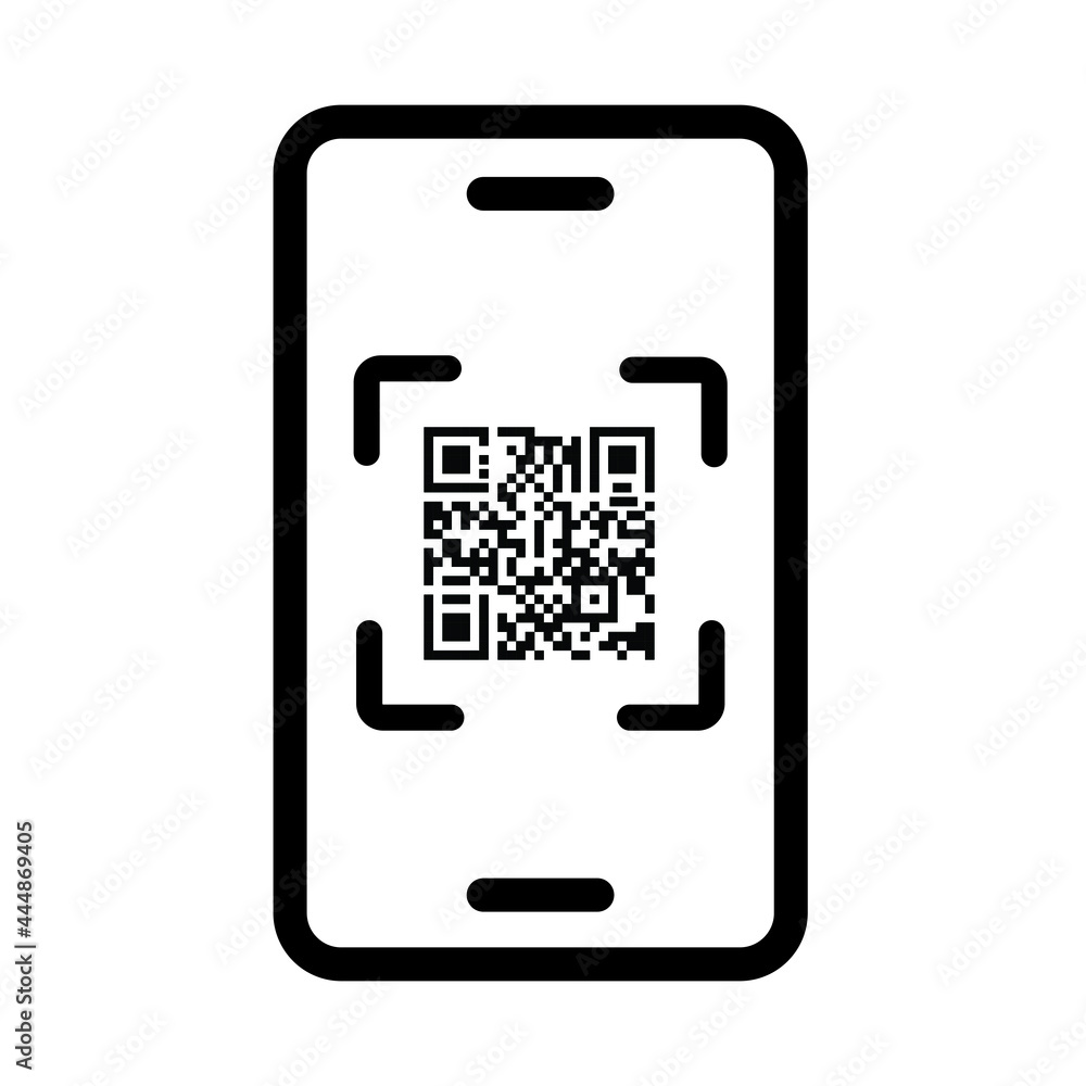 Aufkleber scan qr code flat icon with phone.