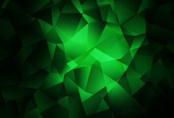 Dark Green vector triangle mosaic background.