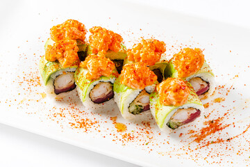 sushi on the white background