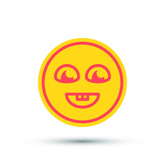 Isolated vector illustration of facial expression on white background.