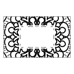 black and white floral frame