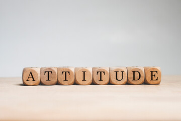 Attitude word cube on white background